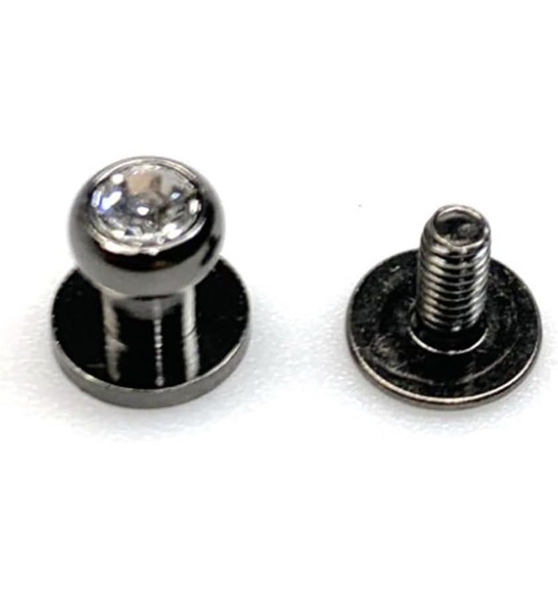 50 Sets Black Nickel Diamond Nipple Rivets Monk Head Glass Stone Rhinestone Brass Screw Knob - Image 1