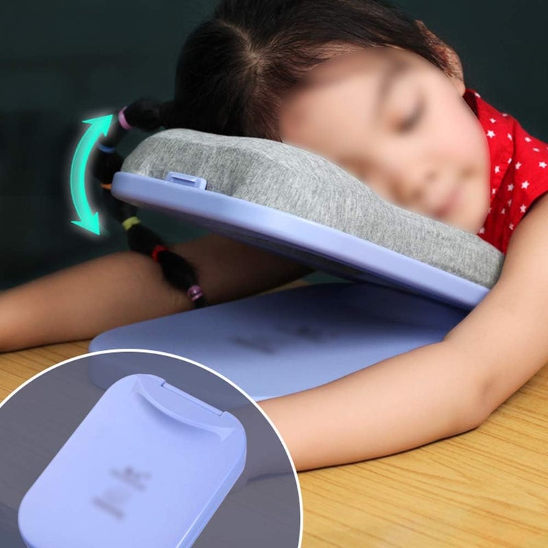 NIVAKINI NIVAKINI Classic UShaped Foldable Nap Pillow Table Head Rest Sleeping Pillow for Airplanes Train Car Office Outdoor Easy to Carry for Travel Bag Multicolor Nap Pillow - Image 3