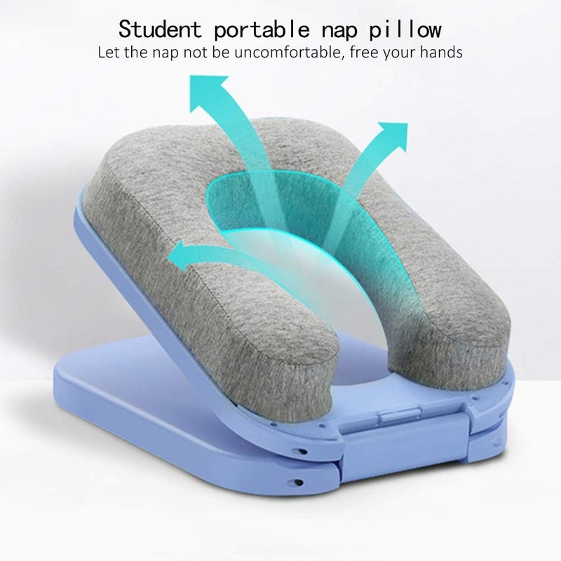 NIVAKINI NIVAKINI Classic UShaped Foldable Nap Pillow Table Head Rest Sleeping Pillow for Airplanes Train Car Office Outdoor Easy to Carry for Travel Bag Multicolor Nap Pillow - Image 5