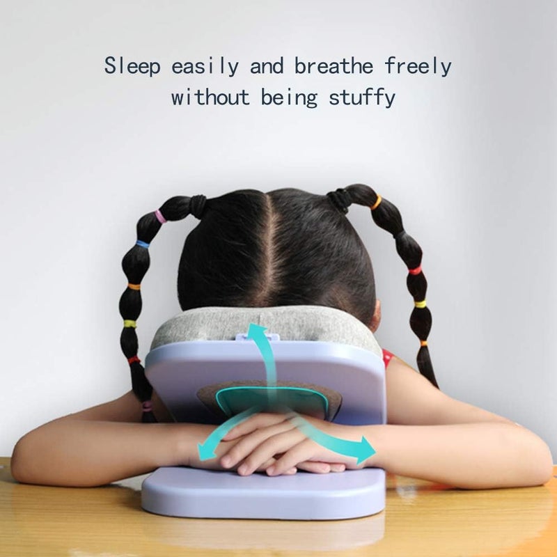 NIVAKINI NIVAKINI Classic UShaped Foldable Nap Pillow Table Head Rest Sleeping Pillow for Airplanes Train Car Office Outdoor Easy to Carry for Travel Bag Multicolor Nap Pillow - Image 2