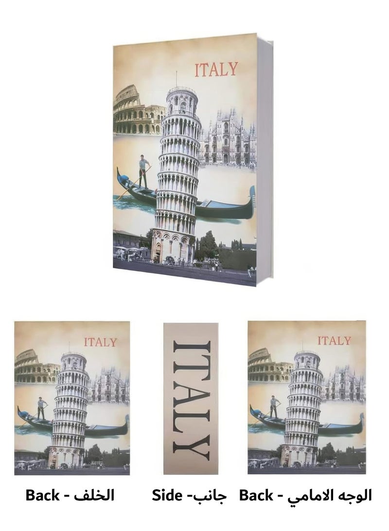 رينوفو خزنة معدنية صغيرة على شكل كتاب مع مفتاح مقاس 20*26*6.5 سم لحفظ الأشياء الثمينة  - Image 4