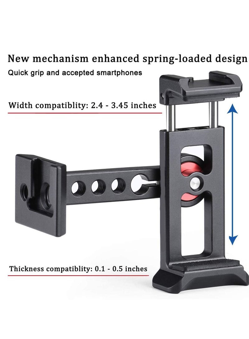 Y&D Cinema Phone Holder Tripod Mount 2 Cold Shoe SlotArca/RRS Dovetail and 1/4'' Screw Mount Adapterfor iPhone 6 7 8 9 X 11 12 13 Pro  - Image 4