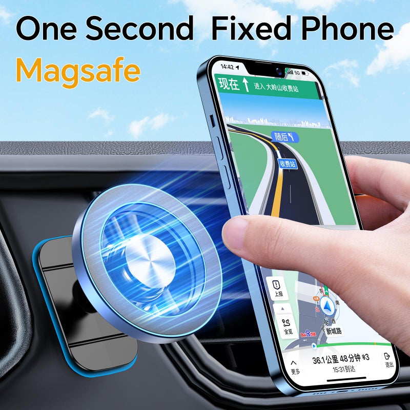 Kaistyle for Magsafe Car Mountã€20 Strong Magnetsã€‘Magnetic Phone Holder for Car Phone Holder Mount Dash Mounted Holders Cell Phone Holders for Your Car Accessories for Women Men for iPhone 17 16 15 14 - Image 3