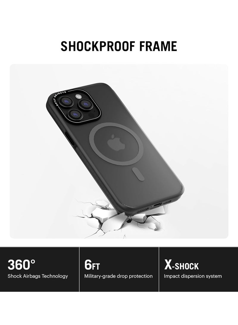 DailyObjects Polycarbonate Case for iPhone 13 Pro Compatible with Mag-Safe Wireless Charging,Black Nimbus Slim Shockproof Back Cover - Image 4