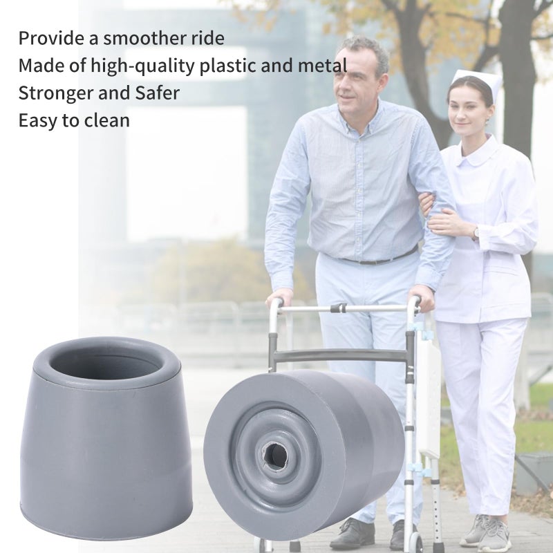 ZIYIZE 4Pcs Rubber Walker Tips 1 '' Heavy Duty Replacement Tips For Walkers  Commodes  Shower Chairs And More - Image 4