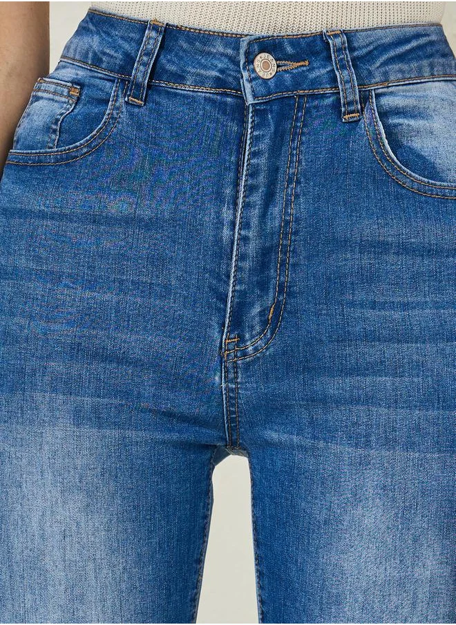 Styli Flared Full Length Light Wash Jeans