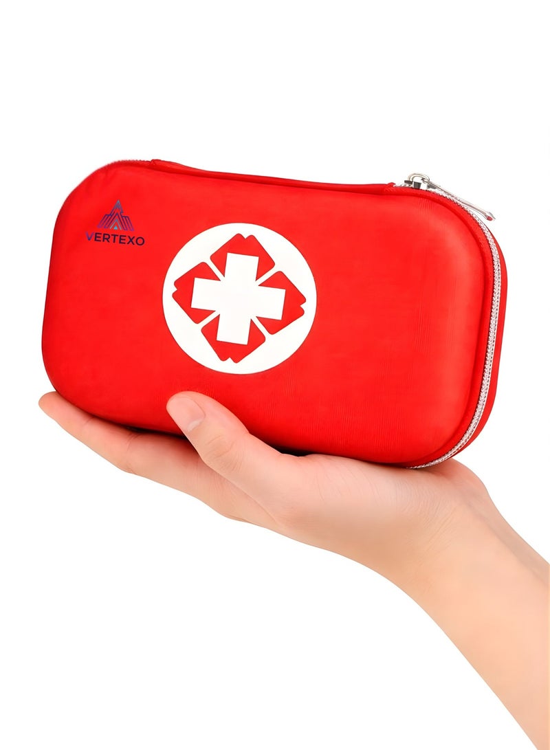 VERTEXO 144 Pieces First Aid Kit Travel, Must Have Survival Kit for Treating Wounds, Easy to Carry Substitute of First Aid Box for Home, Camping Accessories, Water Proof Emergency Kit with Essentials - Image 1