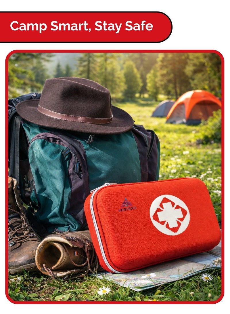 VERTEXO 144 Pieces First Aid Kit Travel, Must Have Survival Kit for Treating Wounds, Easy to Carry Substitute of First Aid Box for Home, Camping Accessories, Water Proof Emergency Kit with Essentials - Image 5