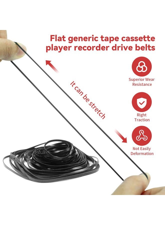 TEANTECH Recorder Rubber Belt - Cassette Recorder Repair Maintenance Mix Flat Cassette Tape Machine Rubber Belts 40-135MM (50PCS) (Width 2MM) - Image 3