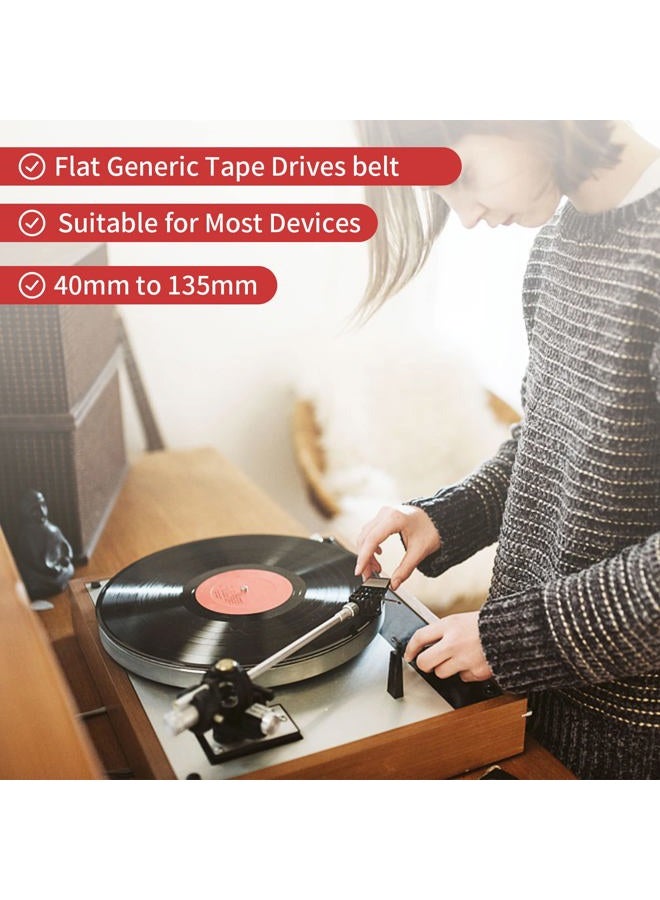 TEANTECH Recorder Rubber Belt - Cassette Recorder Repair Maintenance Mix Flat Cassette Tape Machine Rubber Belts 40-135MM (50PCS) (Width 2MM) - Image 5