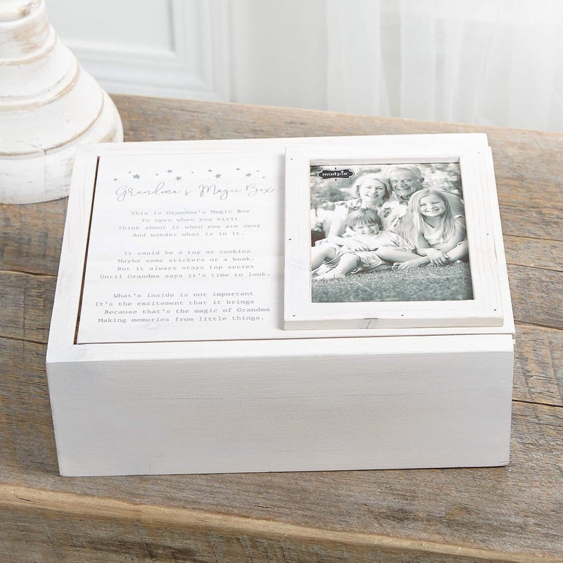 MudPie Keepsake Grandma's Magic Wooden Box, White - Image 3