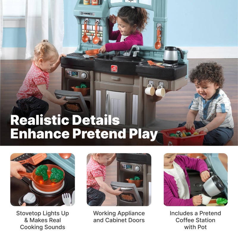 Step2 Best Chefs Kids Kitchen Playset, Indoor/Outdoor Kitchenette, Interactive Play with Lights and Sounds, Made of Durable Plastic, Includes 25 Piece Toy Accessories, For Toddlers 2+ Years Old - Image 2