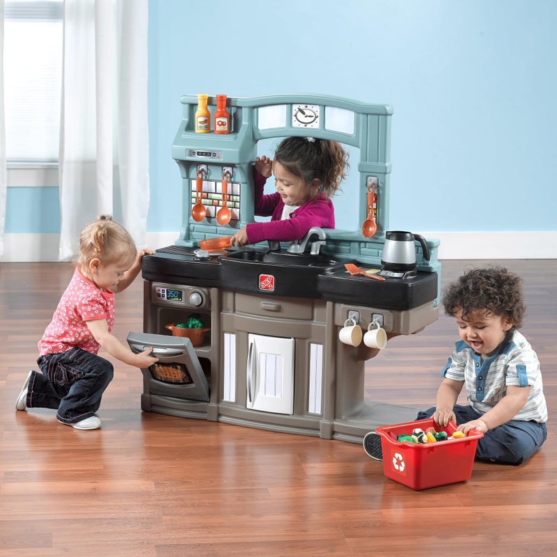 Step2 Best Chefs Kids Kitchen Playset, Indoor/Outdoor Kitchenette, Interactive Play with Lights and Sounds, Made of Durable Plastic, Includes 25 Piece Toy Accessories, For Toddlers 2+ Years Old - Image 5