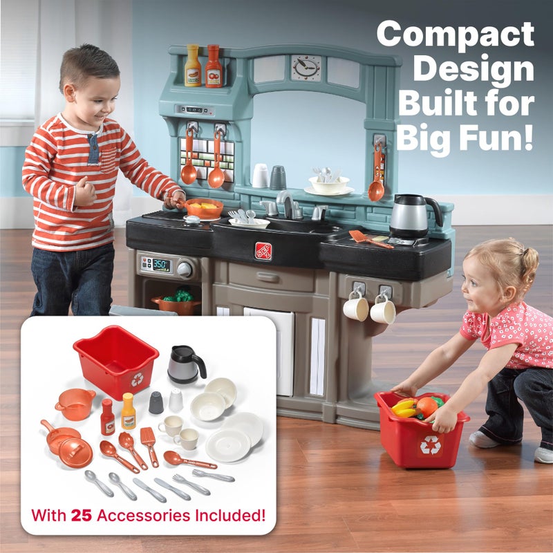 Step2 Best Chefs Kids Kitchen Playset, Indoor/Outdoor Kitchenette, Interactive Play with Lights and Sounds, Made of Durable Plastic, Includes 25 Piece Toy Accessories, For Toddlers 2+ Years Old - Image 3