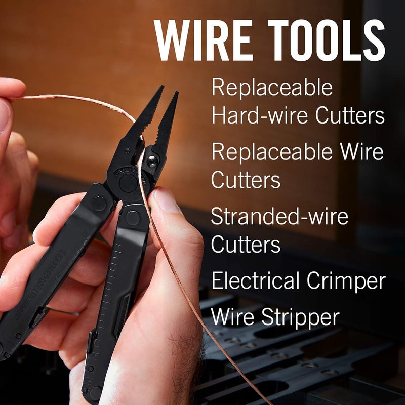 LEATHERMAN أداة متعددة الاستخدامات ريبار مع قواطع أسلاك قابلة للاستبدال ومنشار، أسود - Image 5