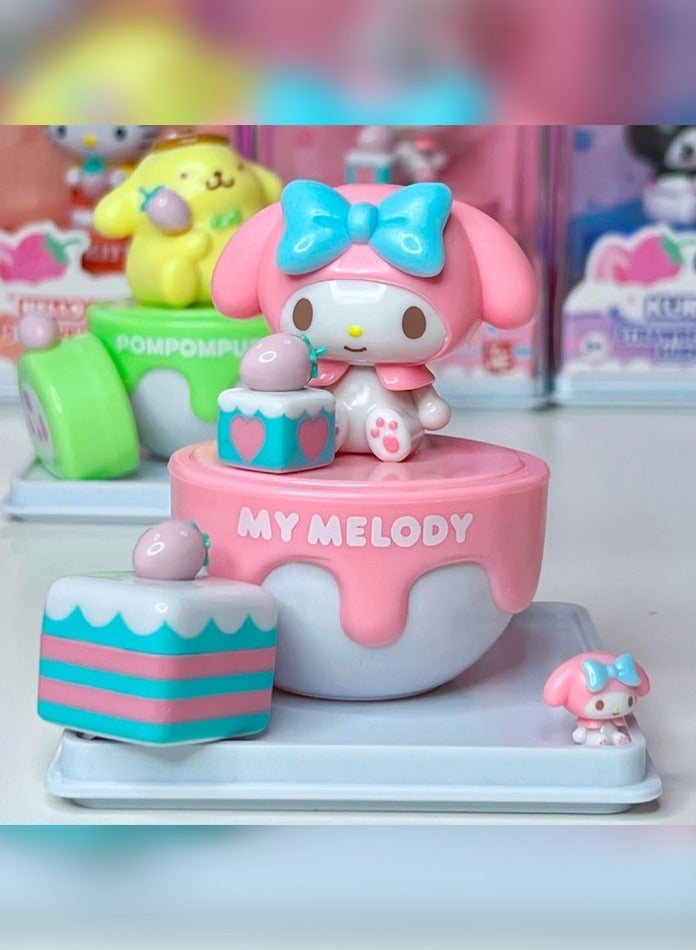 MODI My Melody Collectible Figurine – Cute Pink Cupcake-Themed Toy, Small Desk Decor, Anime Character Mini Figure, Kawaii Gift for My Melody Fans, Decorative Storage Box, 9cm  - Image 1