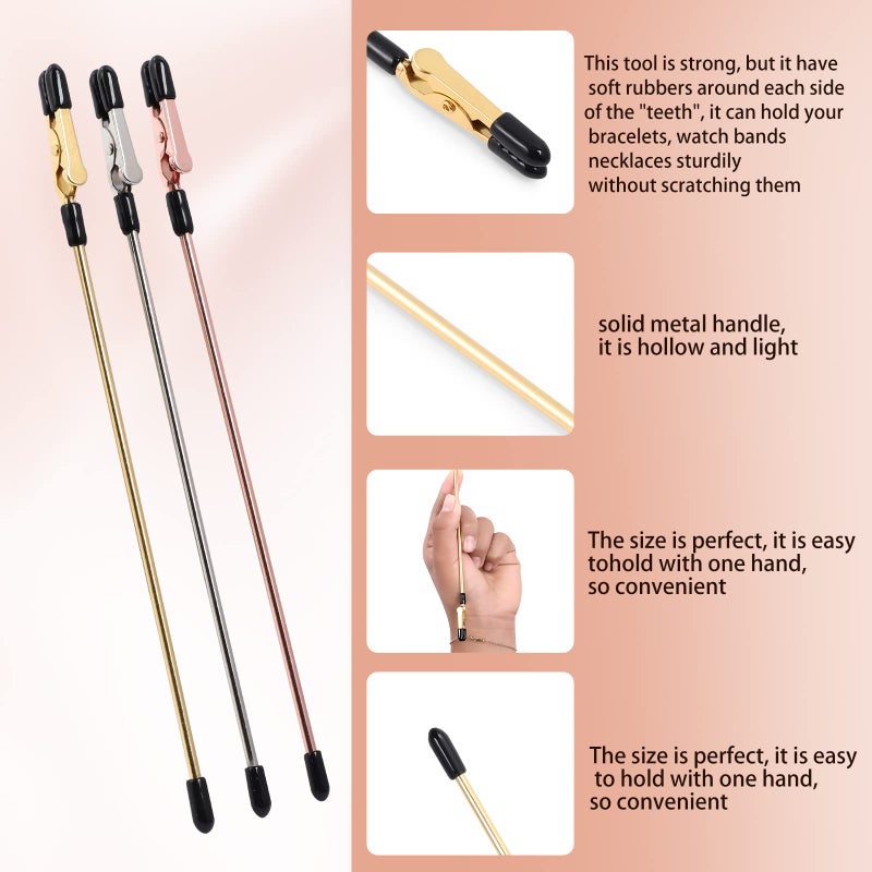 Zousen 3 Pieces Bracelet Tool Buddy Jewelry Helper - Fastening and Hooking Equipment for Necklace, Watch Band & Jewelry Clasps, Zippers and Closures - Image 4
