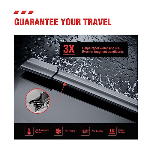 BERG REGEN® 22 inch-2 Pack Silicone Windshield Wiper Blades Replacement for Chevy Chevrolet Silverado GMC Sierra 2018 2017 2016 2015 2014 OEM Quality All-Season Wiper Blades-Top Lock (Set of 2) - Image 3