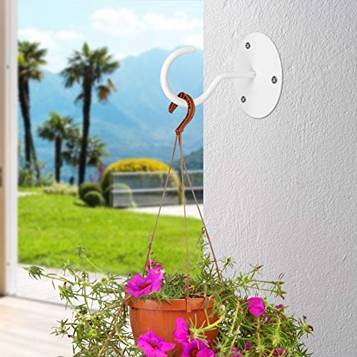 SUPVOX® 4pcs Metal Ceiling Hook for Hanging Flower Pot and Plant Pot Wall Mounted Hook for Hanging Plant Baskets/String Lights in Balcony,Porch, Wall Hook with Screws (White) - Image 5