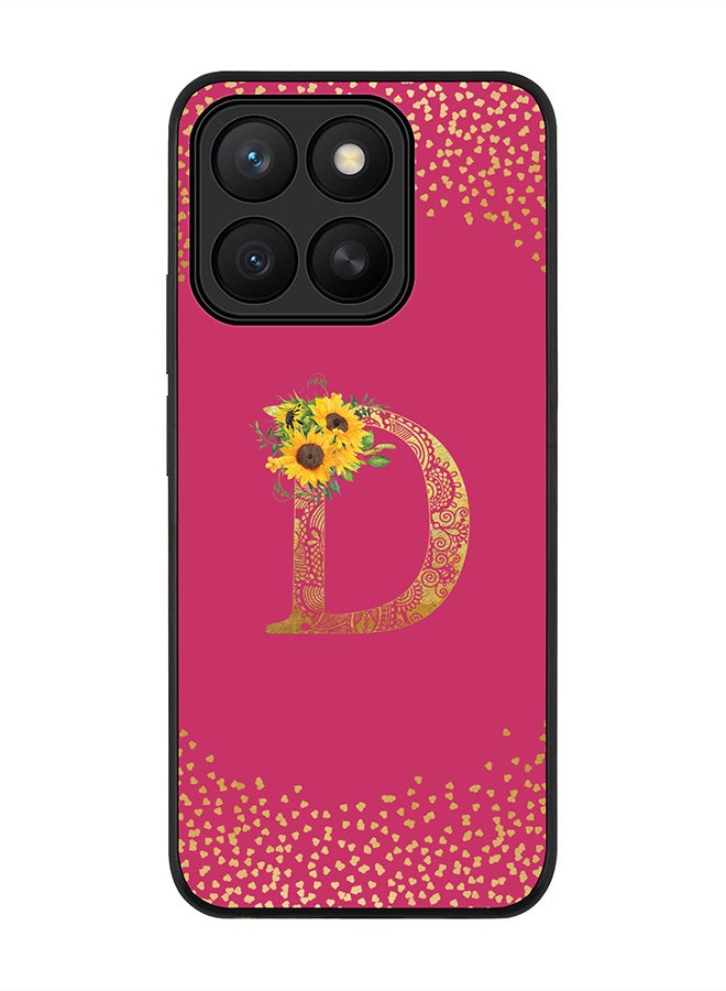 Stylizedd For Honor X8c Case,Slim fit Camera Protection, Shockproof Thin Phone cover  - Custom Floral Monogram - D ( Deep Pink )
