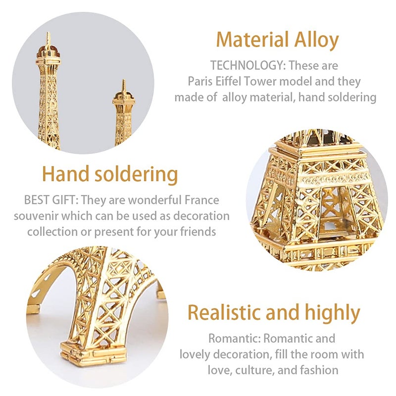 EMVANV Eiffel Tower Model,Paris Eiffel Tower Craft Architecture Model Desktop Home Decoration Art Present for Cake Topper Presents Party and Home Decoration(size:13cm/5.1inch), As Picture Show - Image 3