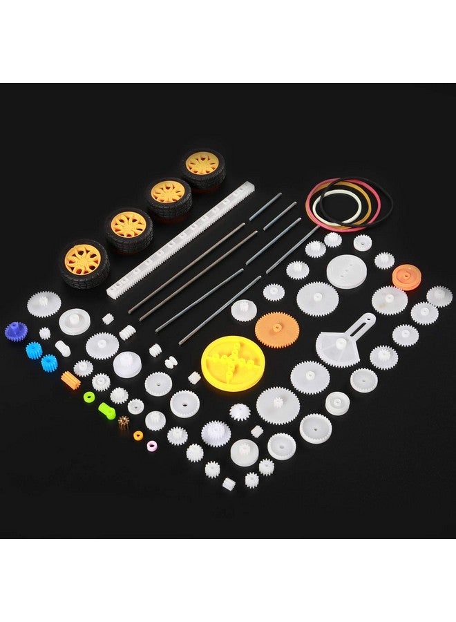 ALAMSCN 78 PCS Plastic Gear Kit Motor Gears Accessories Single Double Reduction Worm Gear Set for Toy Motor Car Robot with Axle Wheel - Image 3