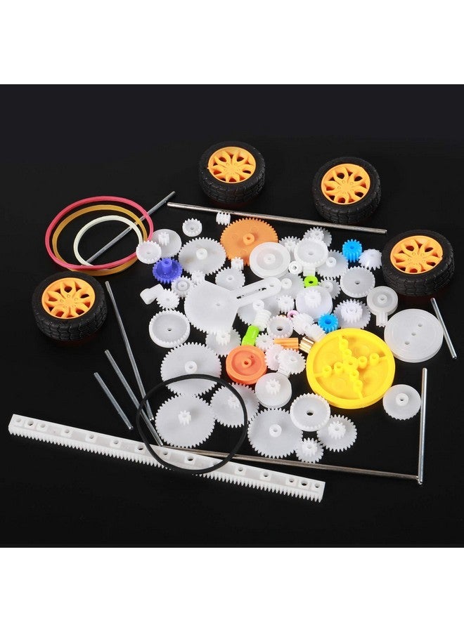 ALAMSCN 78 PCS Plastic Gear Kit Motor Gears Accessories Single Double Reduction Worm Gear Set for Toy Motor Car Robot with Axle Wheel - Image 1