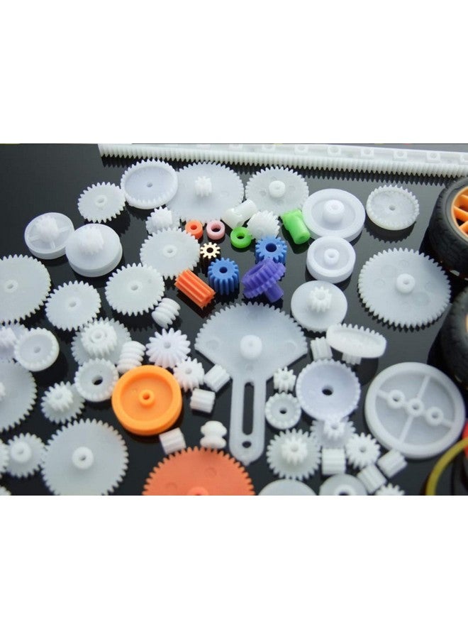 ALAMSCN 78 PCS Plastic Gear Kit Motor Gears Accessories Single Double Reduction Worm Gear Set for Toy Motor Car Robot with Axle Wheel - Image 5