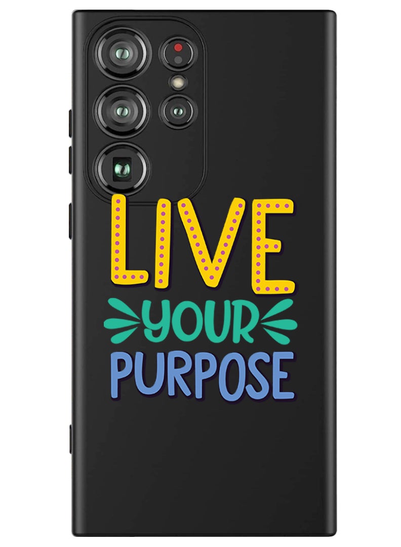 Theodor Protective Slim Fit Case Liquid Silicone Cover with Full Body Protection Anti-Scratch Shockproof Case For Samsung Galaxy S24 Ultra (Black) - Live your purpose - Image 1