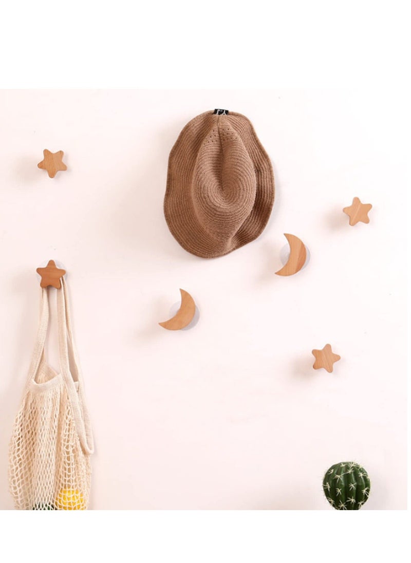 Y&D 5 Pack Wooden Wall Hooks for Hanging Coat Clothes Hat Towels Bags, Bedroom Hooks, Natural Beech Wood Hooks,Wall Mounted Heavy Duty Hanger Bathroom, Entryway, Shape Decorative  - Image 5