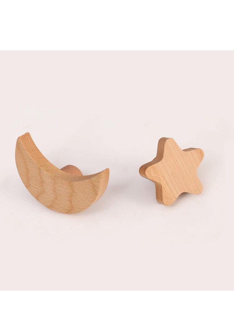 Y&D 5 Pack Wooden Wall Hooks for Hanging Coat Clothes Hat Towels Bags, Bedroom Hooks, Natural Beech Wood Hooks,Wall Mounted Heavy Duty Hanger Bathroom, Entryway, Shape Decorative  - Image 2