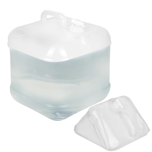 HACER 20L PVC Camping Water Bottle Collapsible Jug Dispenser Jar with Tap Foldable Carrier for Hiking Sports Mountaineer Riding Emergency Container for Outdoor & Picnic (Transparent) - Image 1
