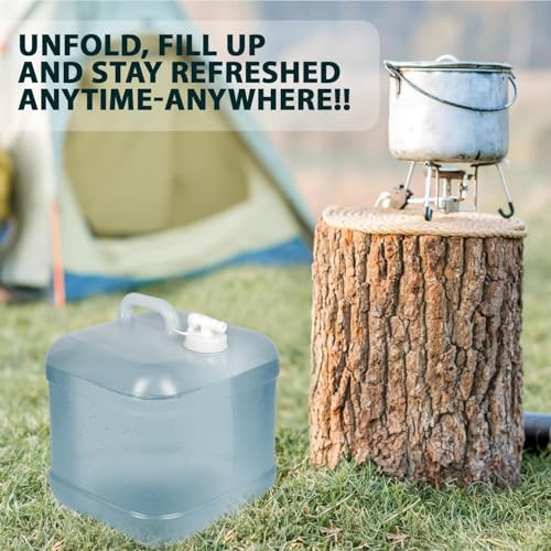 HACER 20L PVC Camping Water Bottle Collapsible Jug Dispenser Jar with Tap Foldable Carrier for Hiking Sports Mountaineer Riding Emergency Container for Outdoor & Picnic (Transparent) - Image 5
