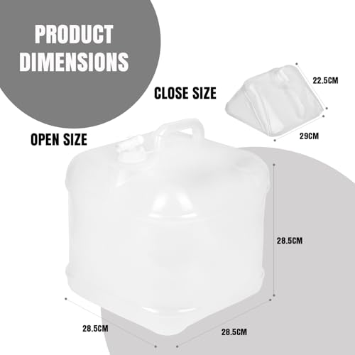 HACER 20L PVC Camping Water Bottle Collapsible Jug Dispenser Jar with Tap Foldable Carrier for Hiking Sports Mountaineer Riding Emergency Container for Outdoor & Picnic (Transparent) - Image 2