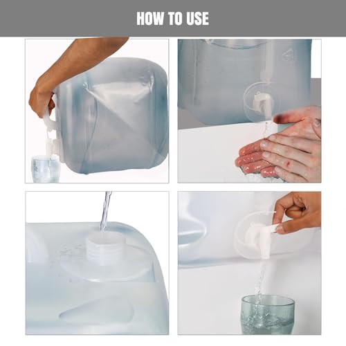 HACER 20L PVC Camping Water Bottle Collapsible Jug Dispenser Jar with Tap Foldable Carrier for Hiking Sports Mountaineer Riding Emergency Container for Outdoor & Picnic (Transparent) - Image 3