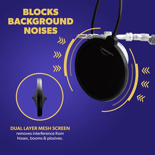 Auphonix Pop Filter for Mic - 6-inch Diameter, Dual Layered Microphone Pop Screen for Studio Recording, Podcasts and Streaming - MPF-1﻿ - Image 2
