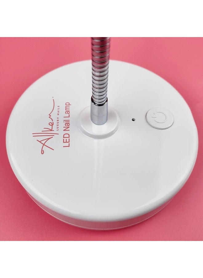 ALLKEM مصباح أظافر محمول من نوع فلاش كيور UV LED مع رقبة فضية للاستخدام المهني والمنزلي - Image 3