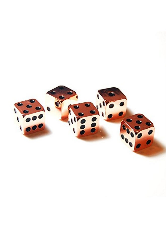 GFDAY 5Pcs D6 16mm Metal Alloy Custom & Unique Dice - Highly Polished Premium Edition (Corral Red Body/Black pips)  - Image 3