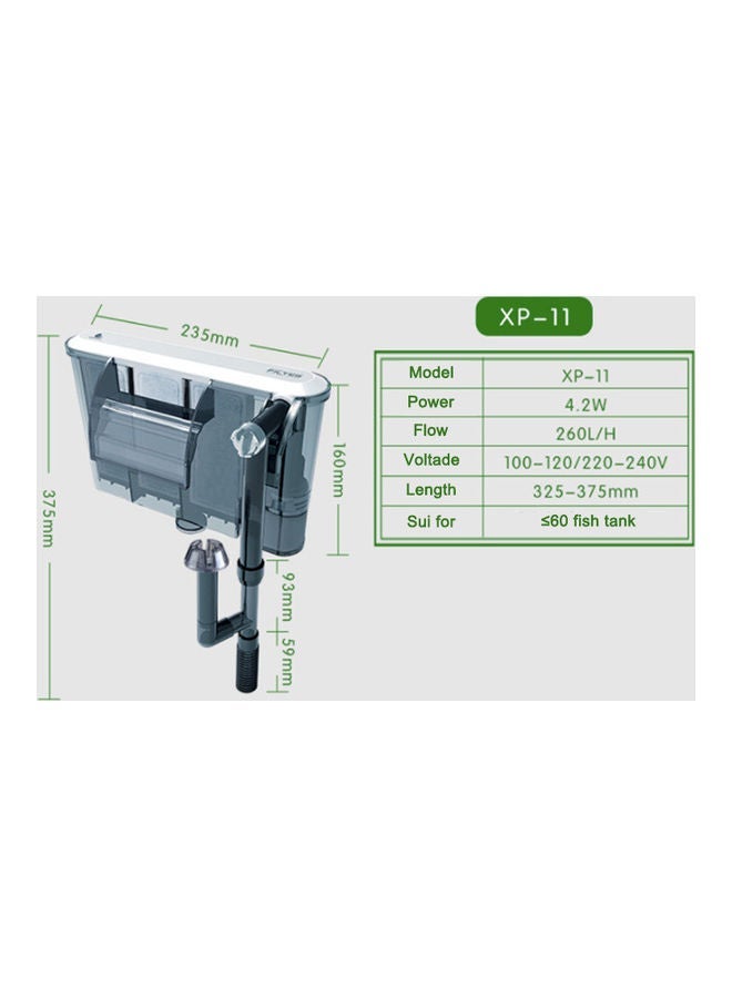 NIBEMINENT Aquarium Fish Tank External Hanging Filter Grey/White - Image 2