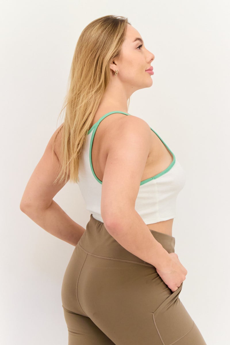 Roxy بلوزة نسائية بدون أكمام بتصميم جرافيكي، بيضاء - Image 2