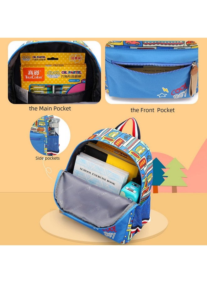 willikiva حقيبة ظهر كرتونية من ويليكيوا 12 لرياض الأطفال للأطفال البنات والأولاد، حقيبة ظهر مقاومة للماء للأطفال الصغار مع حزام أمان (سيارة) - Image 3