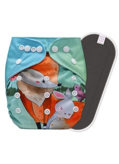 BEMBIKA Washable Cloth Polyester Adjustable Diapers With 5 Layer Bamboo Charcoal Insert (Fox)  - Image 1