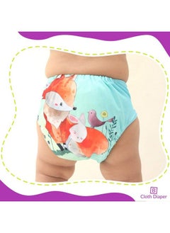 BEMBIKA Washable Cloth Polyester Adjustable Diapers With 5 Layer Bamboo Charcoal Insert (Fox)  - Image 4
