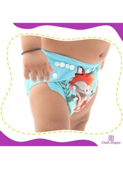 BEMBIKA Washable Cloth Polyester Adjustable Diapers With 5 Layer Bamboo Charcoal Insert (Fox)  - Image 3