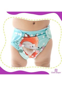 BEMBIKA Washable Cloth Polyester Adjustable Diapers With 5 Layer Bamboo Charcoal Insert (Fox)  - Image 5