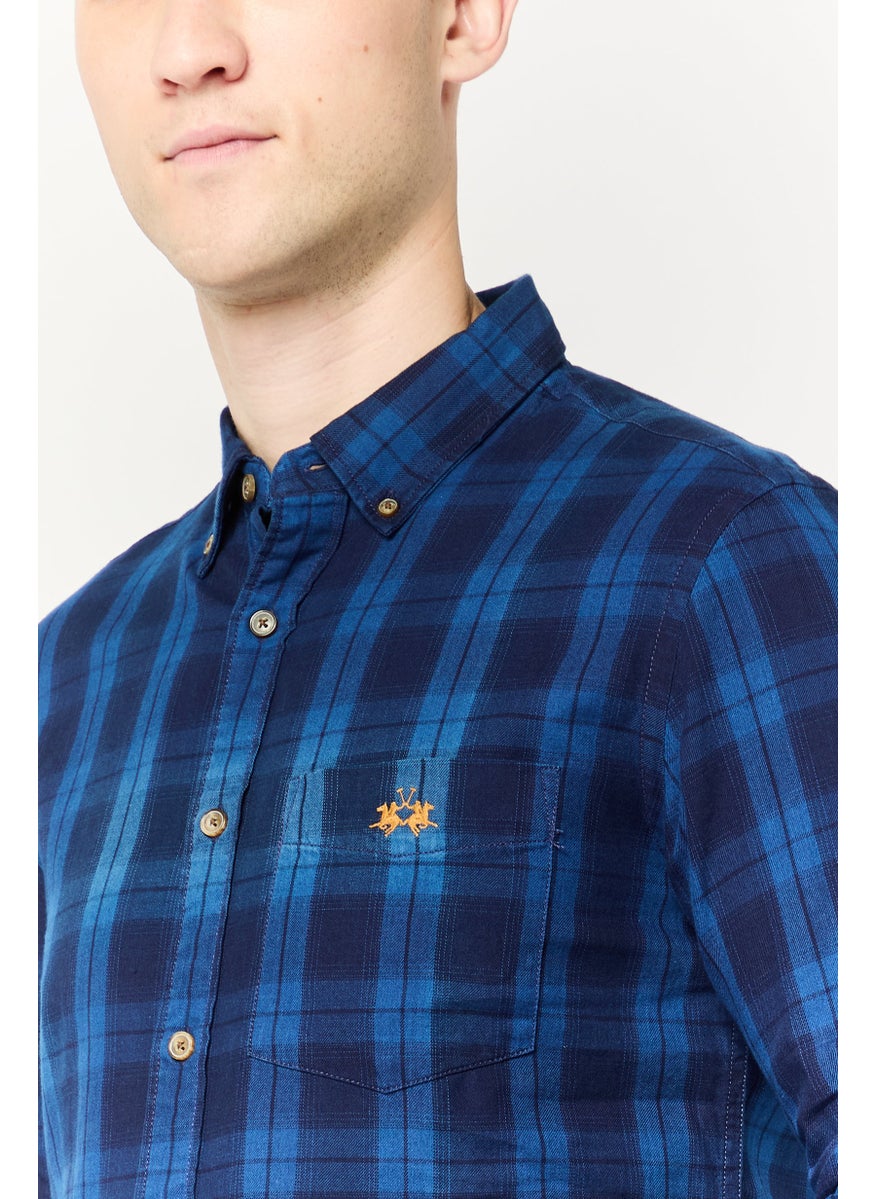 La Martina Men Tailored Fit Embroidered Logo Long Sleeves Casual Shirt, Multicolor  - Image 3