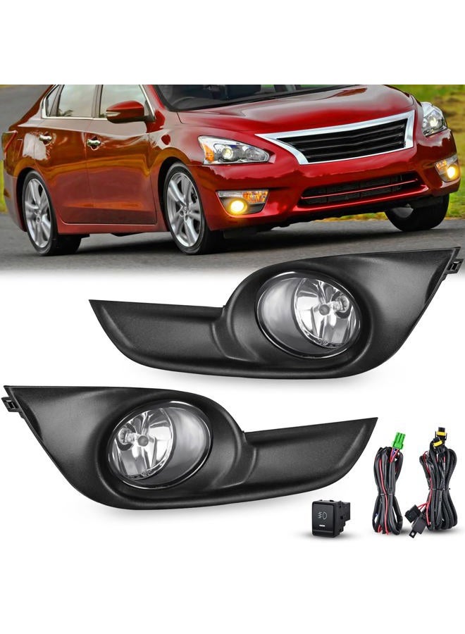 Nilight Fog Light Assembly Compatible with 2013 2014 2015 Nissan Altima with Clear Lens Fog Lamps Replacement H11 12V 55W Bulbs, 2 Years Warranty - Image 1