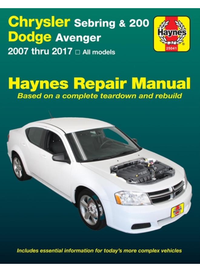 Chrysler Sebring Sedan (2007-2010) : Sebring Convertible (2008-2010), 200 (2011-2017) & Dodge Avenger (2007-2014) (USA) 