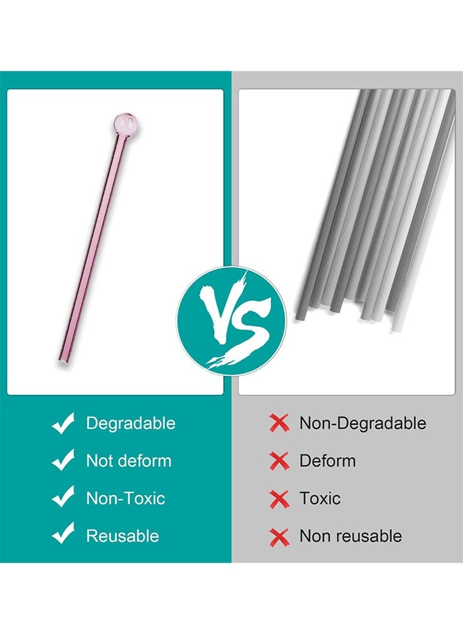Generic Reusable Pink Straws Set with Straw Cleaning Brush for Daily Use  - Image 4