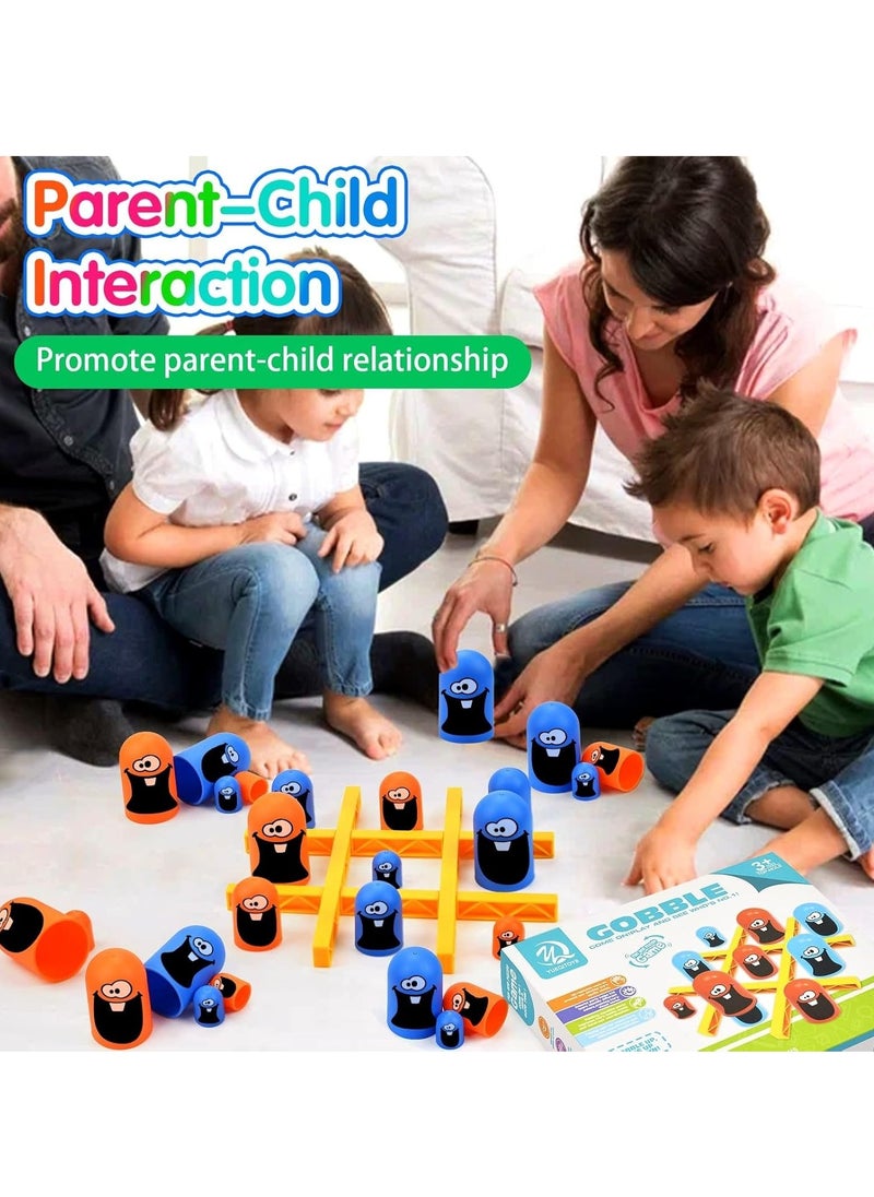 Educational Tic Tac Toe Game, 2-Player Blue and Red Board Game, Suitable for Children and Adults, Parent-Child Interactive Game, Indoor Family Game, Suitable for Holiday Family Gatherings